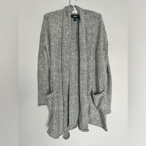 Roots Cabin Open Cardigan iWomens XS Cozy Layer Travel Oat Gray Indie Cabincore